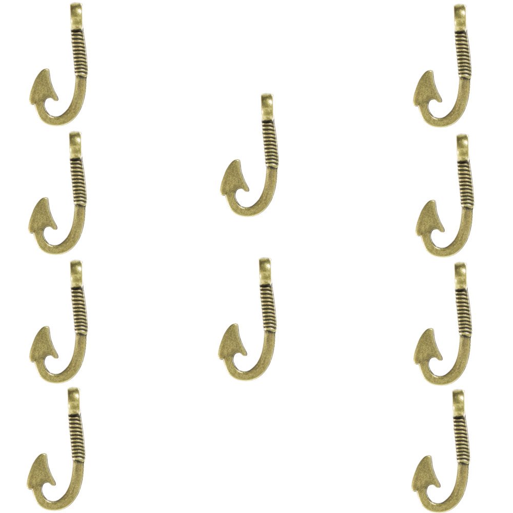 West Coast ParacordWest Coast Paracord Anchor and Fish Hook Pendants for Beading and Jewelry Making - Available in Silver, Gold, and Bronze Finish 10 Pack 10 X FISHHK-BRZ-~WCP_BH0118
