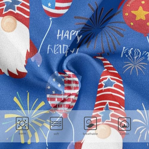 Cute Gnomes USA Flag Blue Panties Little Girl Toddler Underwear Custom Cotton Flower Briefs Underpants 2t3