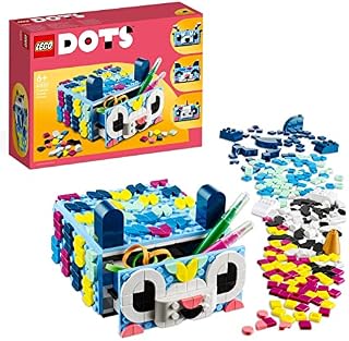LEGO 41805 DOTS Creative Animal Drawer, Toy Mosaic Kit for Children with Tiles, Easter Gift Idea, DIY Jewellery Storage Box or Desk Tidy, Kids Crafts Kit, Gift Idea