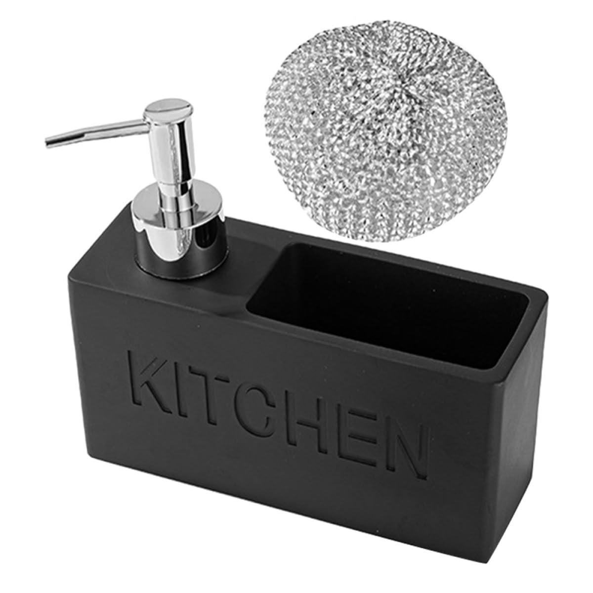 FOMIYES Dispenser Sapone Liquido Ricaricabile da 280ml Nero in Resina e Plastica con Design Semplice e Portatile per Bagno e Cucina