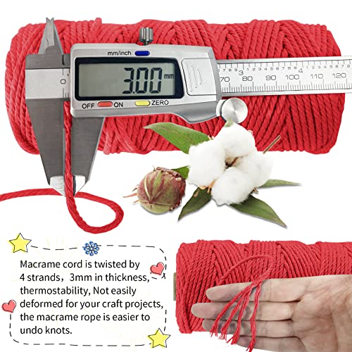 LEREATI Macrame Cord 3mm x 100m, Thick Macrame Rope Natural Cotton Rope Craft String - Image 3