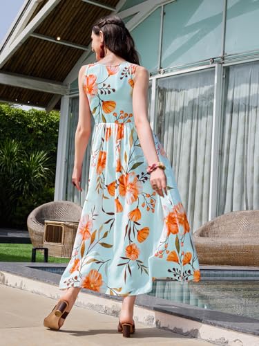Image of EthnicJunction Women's Silk Blend Anarkali Floral Print Sleeveless Kurta with Attached Blet