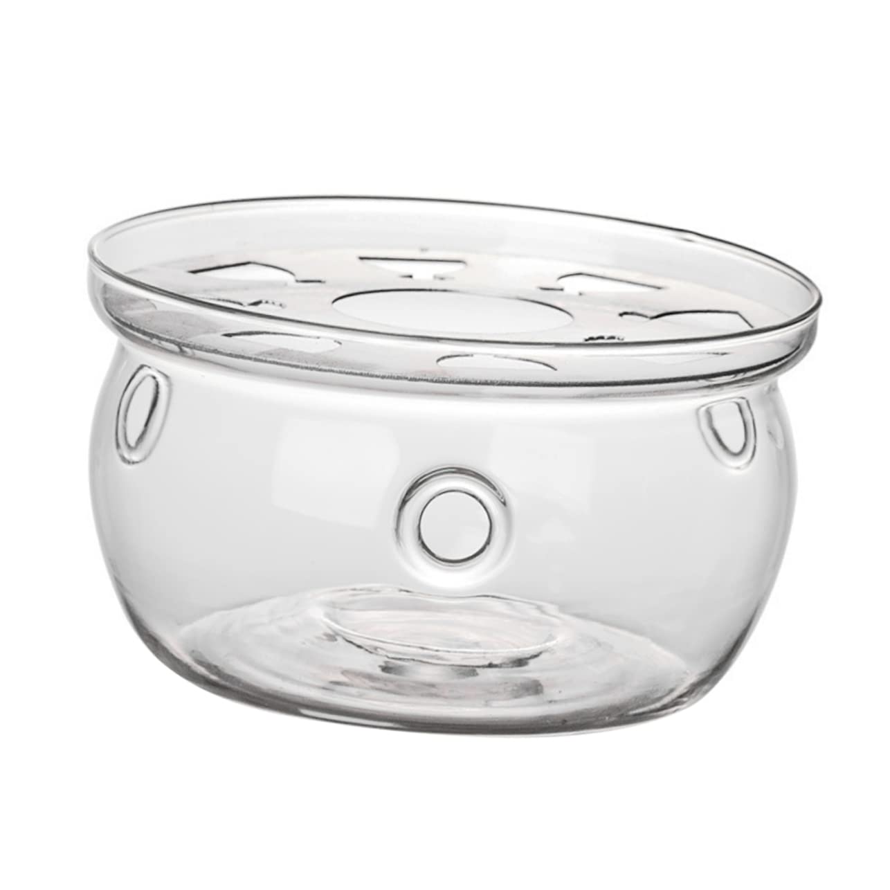 Homoyoyo Insulated Base Tea Set Tea Warmer Accessory Glass Candle Warmer for Teapot Sturdy Home Teapot Heater Base