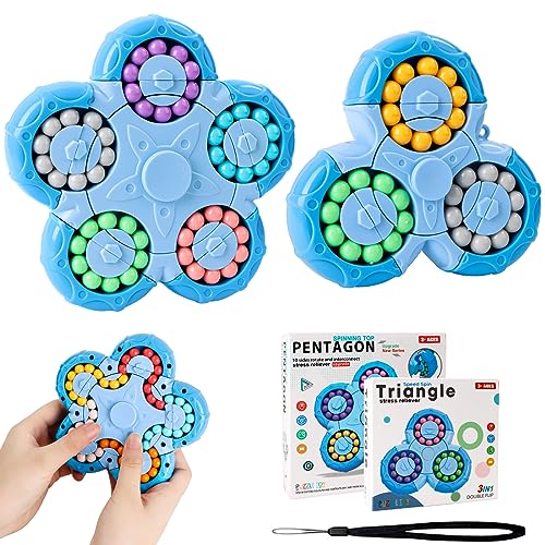 2 Stück Magic Beans IQ Rotierender Fingerwürfel Spielzeug, Geschicklichkeitsspiele Konzentrationsspiele für Kinder Fingerwürfel Puzzle Intelligenz Zauberwürfel, Geschenk für Kinder