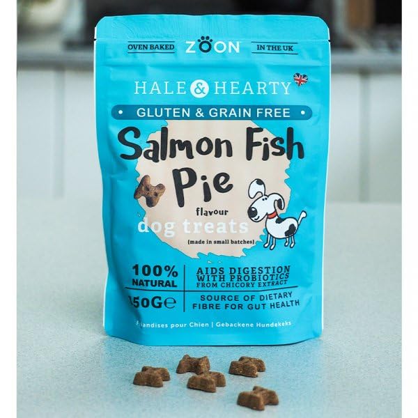 Hale & Hearty Salmon Fish Pie Grain Free Healthy Treats 150g | Dog Training Reward Snacks | Made in UK