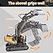 PREPOP Remote Control Excavator Toy for 6-12 yr Boys, Best Birthday Gifts for Kids 4-7 8 9 10 11 Year Old, RC Construction Toys with Metal Shovel, Lights, Sounds 2.4Ghz