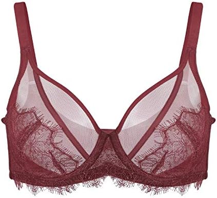 HSIA Women's Minimiser Bra with Underwire Large Breasts Strong Hold Lace Unpadded Full Cup Bra