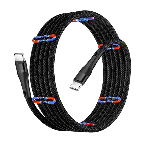 Magnetic Coiled Type C to Type C Cable, 65W / 3.1A Magnetic Coile...