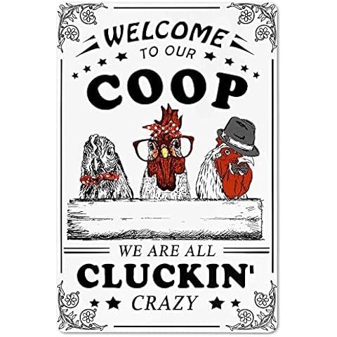 Bestylez Welcome To Our Coop Funny Chicken Sign Chicken Coop Sign Chicken Decor 12" * 8" (215) Cover