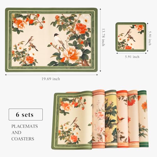 Lot de 6 sets de table antidérapants 50x35cm imperméables - 7
