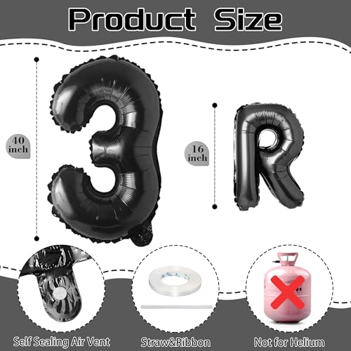 Image of Dirty 30 Balloons Birthday Decorations for Her - Black 40inch Happy 30th Birthday Dirty Thirty Balloons Decorations for Adult for Him (Unsex)