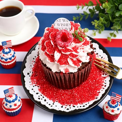 Image of Red White and Blue Sprinkles, 11.3oz Edible Patriotic 4th of July Sprinkles | 4 Jars Set for Baking Cakes Cupcakes Cookies Ice Cream