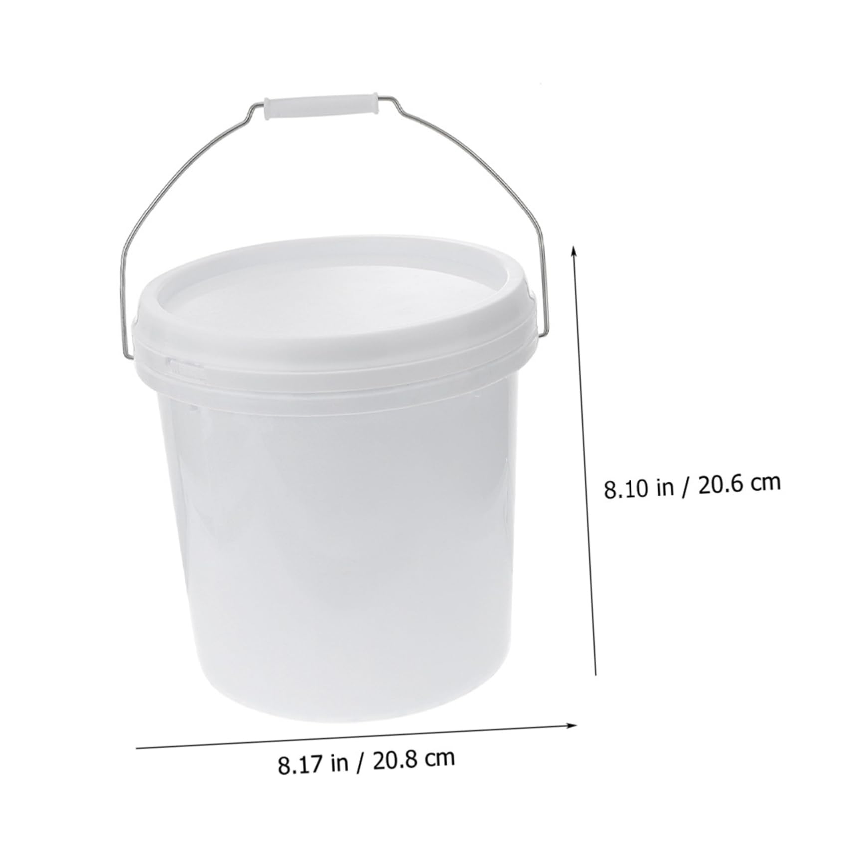 Secchio Manico Coperchio di 5l Plastica Bianco Vernice