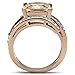 Marimor Jewelry Women's Stainless Steel Rose Gold Princess Cut Champagne Zirconia Cocktail Ring Size 11