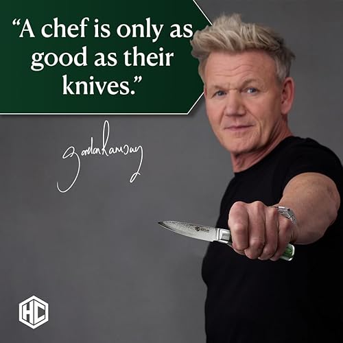 Miniatura 2 de HexClad Paring Knife, 3.5-Inch Japanese Damascus Stainless Steel Blade, Pakkawood Handle