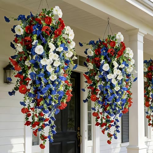 Fleurs rouges blanches et bleues résistantes pour composition florale de balcon et jardin