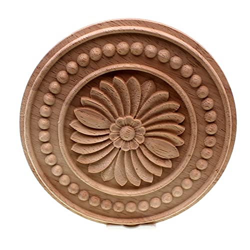 Round Onlay Applique Wooden Wood Carving Decal Furniture Wall Corner Decor For Cabinets Windows Mirrors 20Cm 10Pc #TOP2