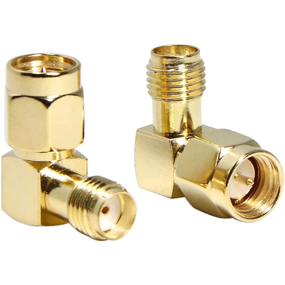 Adaptador SMA de 90 Grados, Conector Macho a Hembra de Ángulo Recto para Antena WiFi FPV Drone Router