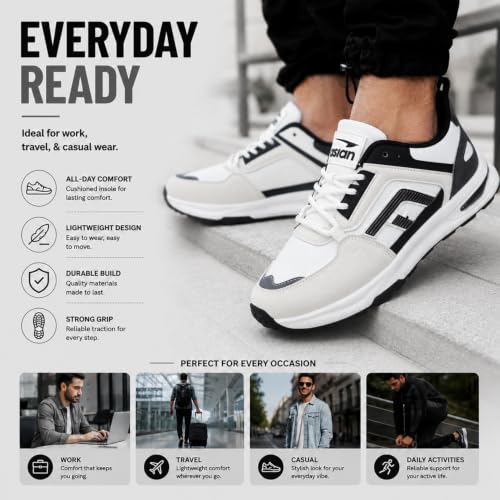 Image of ASIAN Python-10 Men's Sports Sneakers with Premium Look | Memory Foam Tech, Arch & Lateral Support, Stylish Casual Shoes for Walking & Daily Comfort