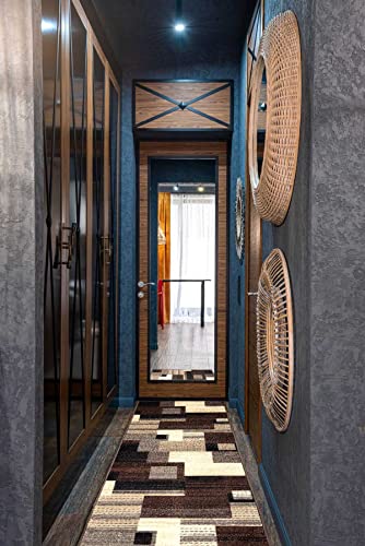 Gloria Non-Slip Rubber Back Kitchen Rug Set 2 Pieces Carpet Runner And Mat Set - 20"X30" & 20"X59" (Modern, 2743) #TOP7