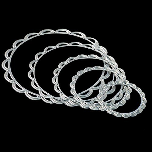 Wyse Circle Metal Cutting Dies,Round With Bow Die Cut,Embossing Stencils For Diy Card Making Scrapbooking (6 Packs) #TOP3