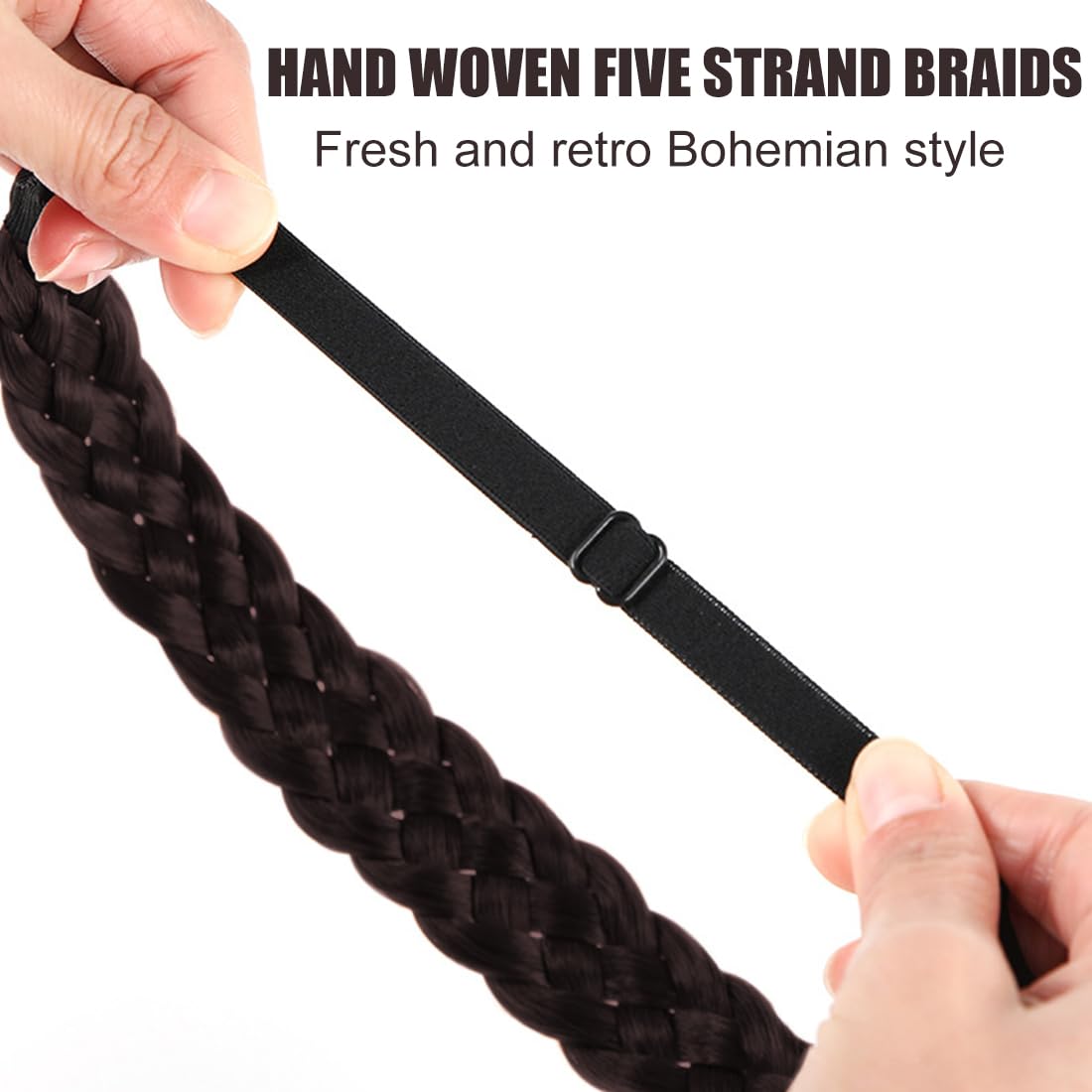 Tadipri Fascia Per Capelli Intrecciata Cerchietto 5 Fili Sintetici Treccine Fascia Classic Chunky Per Accessorio Di Bellezza Donne Ragazze