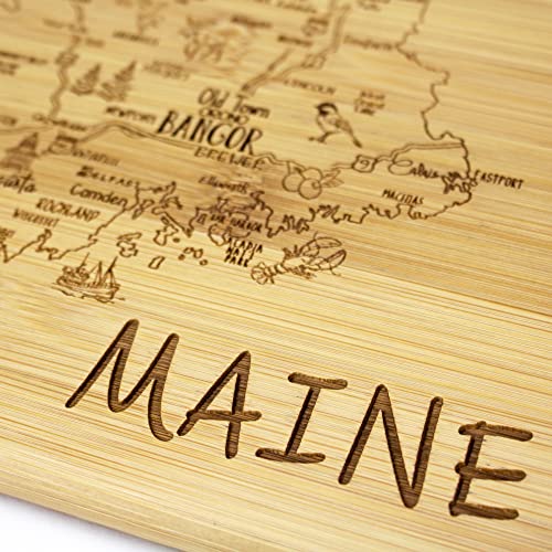 Image of Totally Bamboo A Slice of Life Maine Engraved Map Cutting Board