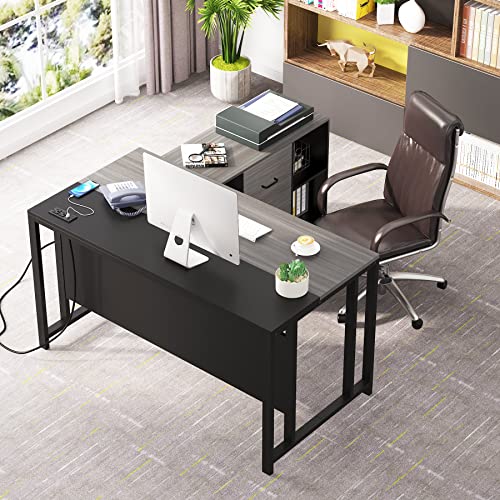 Tribesigns-L-Shaped-Computer-Desk-with-Power-Outlet-and-Drawer-Cabinet-55-inch-Large-Executive-Office-Desk-Business-Furniture-with-40-inch-Lateral-File-Cabinet-Printer-Stand-for-Home-Office-Grey