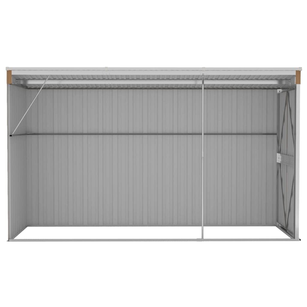 vidaXL Abri de Jardin Mural Abri de Rangement d'Outils Rangement d'Equipement de Jardin Extérieur Marron 118x288x178 cm Acier Galvanisé