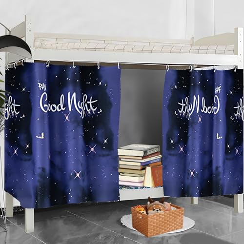 Image of XiRiDa Blackout Bunk Bed Curtain Room Sparkling Stars Privacy Protection Canopy, 2 Panels