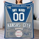 Custom Baseball Throw Blanket Add Name and Number Gifts for Fans Decorative for Bedroom Living Room,50' x 40',60' x 50',80' x 60'