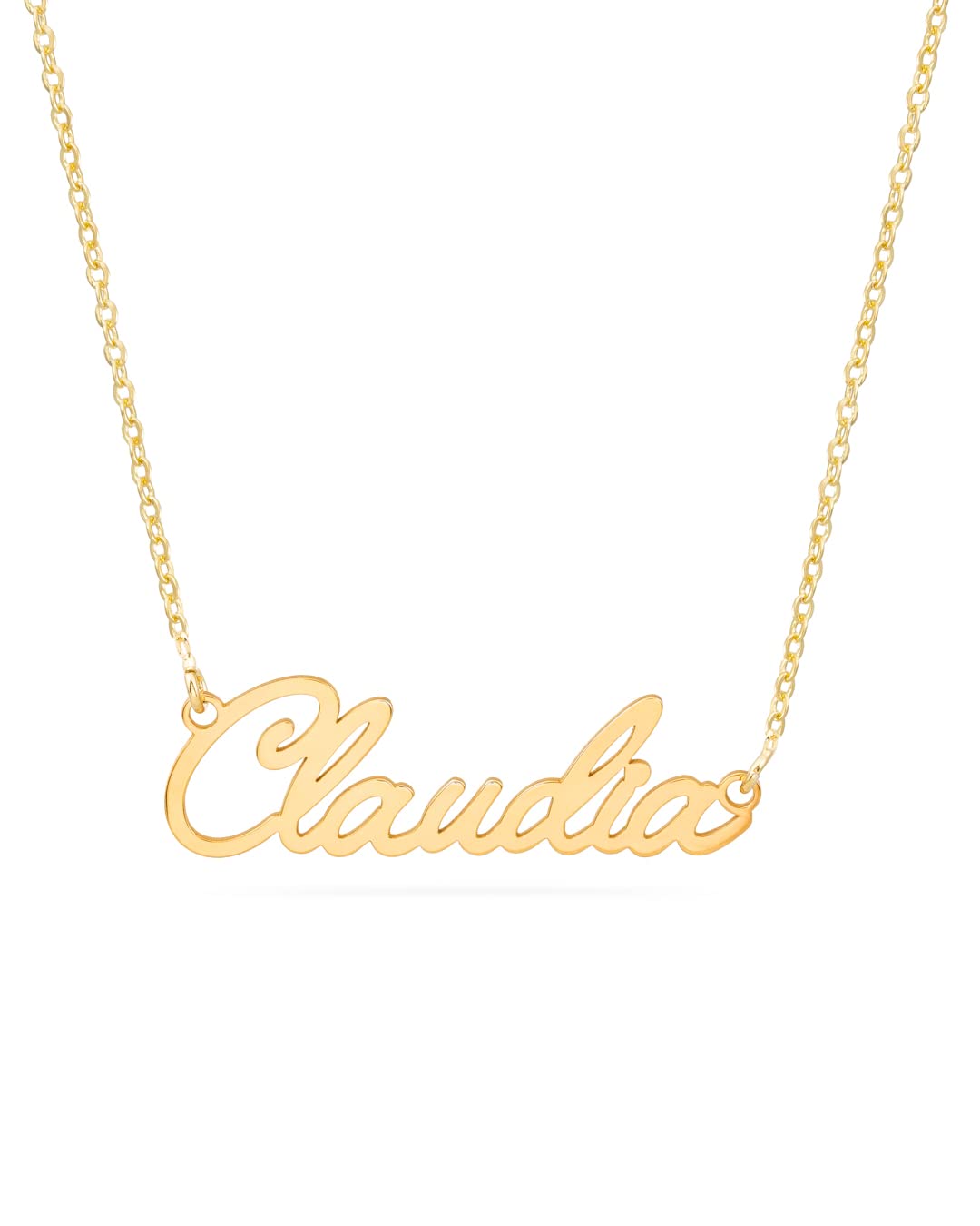 Collar con Nombre Personalizado - Plata de Ley 925/1000 para Mujer – Collar Artesanal con Cadena Ajustable - Hecho en España (Modelo Évora Oro, Plata de Ley)