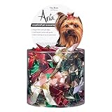 JANNIK Aria Gold-Beaded Tiny Bows for Dogs, 100-Piece Canisters