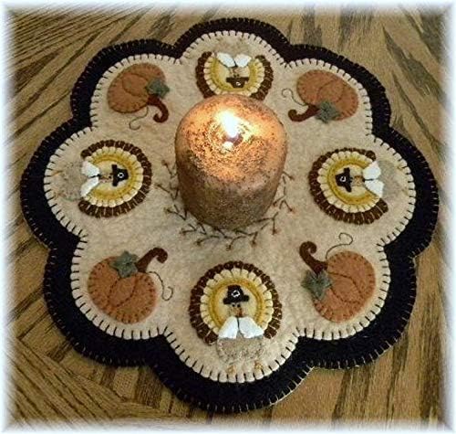 Over The River Felt Little Pilgrims Penny Rug Kit Pre-Washed Wool Applique Kit Fall Thanksgiving Pattern
