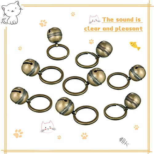image for Maitys 8 Pieces Cat Dog Collar Bells Bronze Dog Charm Bells Brass Bell