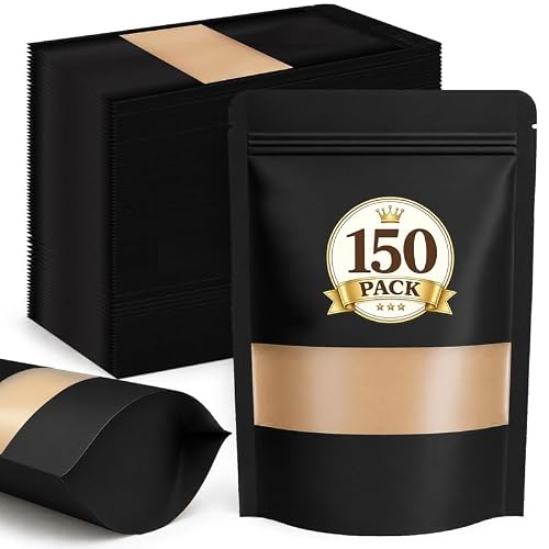 JETMORE 150 Pack Resealable Treat Bags, Goodie Bags with Window, 5.5x7.9in