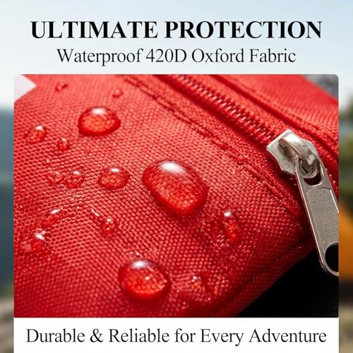 Image of 6 Pack Empty First Aid Kit Bag, Small First Aid Pouch Bulk, Water Resistant Travel Medical Organizer, Mini Emergency Supply Storage for Home, Car, Office, Camping, Outdoors (Red, 11x16cm, Bag Only)
