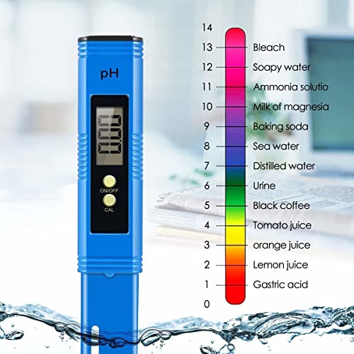 Foto von PH Messgerät, Digital PH Wert Messgerät mit 0.01pH Hohe Genauigkeit, ATC Wasserqualität Tester mit Messbereich 0,00-14,00 pH, Digital pH-Meter für Schwimmbad, Aquarium, Trinkwasser, Pool