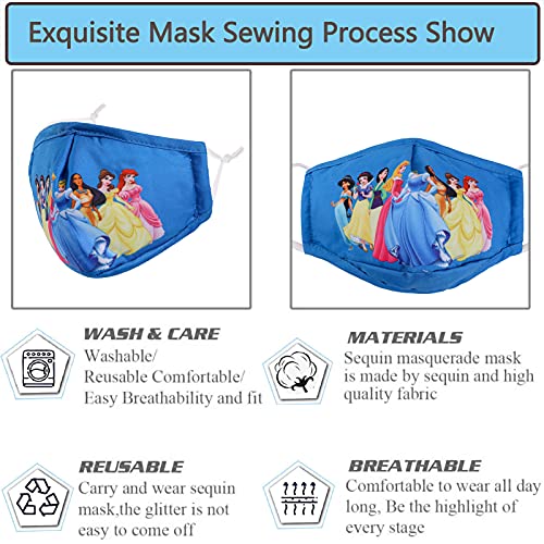 Washable Reusable Kids Face Mask, Princess Cloth Cotton Cute Designer Breathable Facemask Mascarillas Niños, Design Fashion Fabic Covering With Adjustable Ear Loop Gift #TOP2