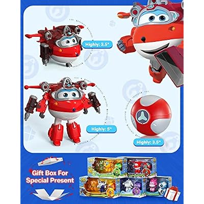 Super Wings Toys Action Figure 5 Transformable Jett Robot Airplane Toy Equipment Upgraded for Kids 3+ Birthday Gifts for Kids