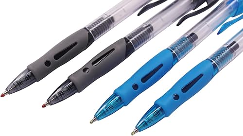 Miniatura 5 de PASOL Paquete de 12 bolígrafos de gel, bolígrafos retráctiles de tinta de gel, puntas finas de 0.028 in con escritura suave (azul)