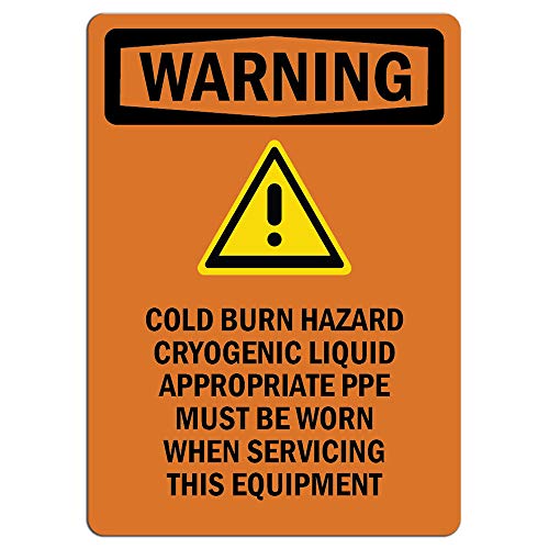Warning Sign - Cold Burn Hazard Cryogenic Liquid with Symbol Label Decal Sticker Retail Store Sign Sticks to Any Surface 8