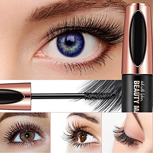 2. Bild von 4D Silk Fiber Wimperntusche, Extra Long Lash Verlängerung & Volumen Eyelash Mascara Wasserdicht Langlebig Natürlich Augen Make-up Not Blooming
