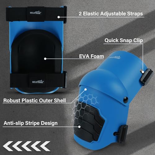 Image of MELOTOUGH Knee Pads for Work,Construction,Flooring,Gardening-Comfortable and Flexible(Blue)