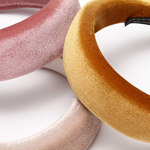 Folora 2 stks Gewatteerde Fluwelen Hoofdbanden Mode Dik Fluwelen Jaren 90 Haaraccessoires Brede Hoofdband voor Dames en… - Image 5