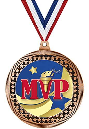 Crown Awards 2.75" MVP Torch Medal Award, Bronze Vega MVP Torch Team Trophy Award Includes Free Neck Ribbon Prime