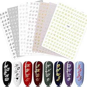 Kaleful 7 Blatt Buchstaben Nail Sticker