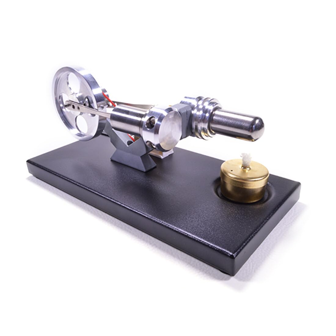 Kit de construction de moteur Stirling, générateur thermique avec lumières LED, socle métal noir, modèle vapeur DIY