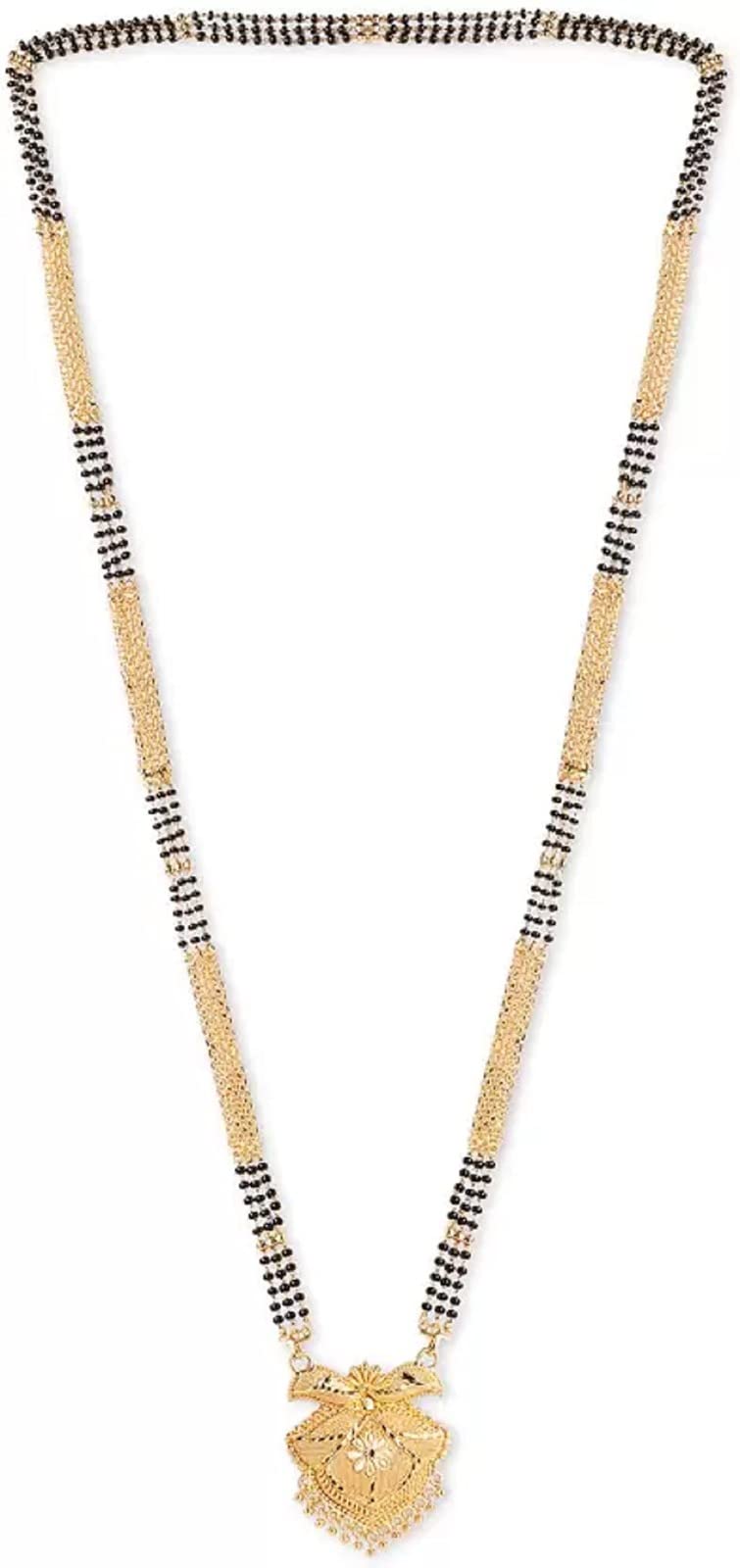 soni jewellery Gold Plated Maharashtrian Heavy Long Mangalsutra Pendant Chain Brass Mangalsutra d10-picture-18