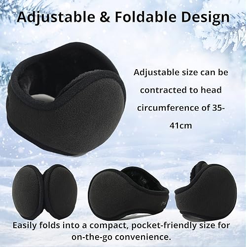 eyegla mens ear muffs foldable winter earmuffs fleece warm ear warmers adjustable ear muff